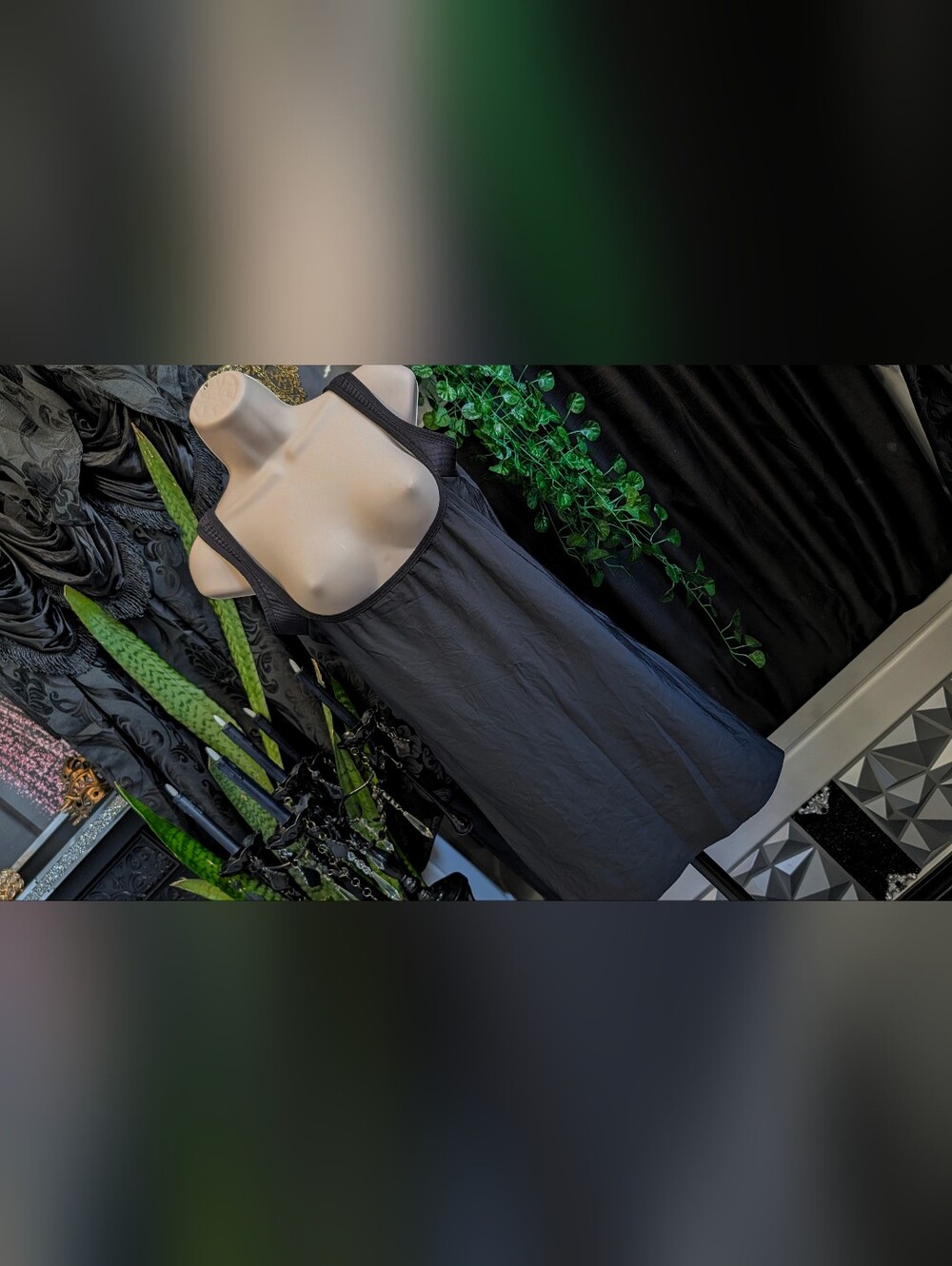 Sears Black Bodice Shapewear Bodysuit Dress 2XL
